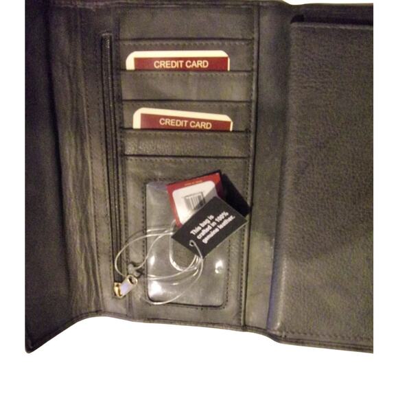 Great American Leather Works Women's Gray RFID Clutch Wallet Checkbook - Picture 3 of 7